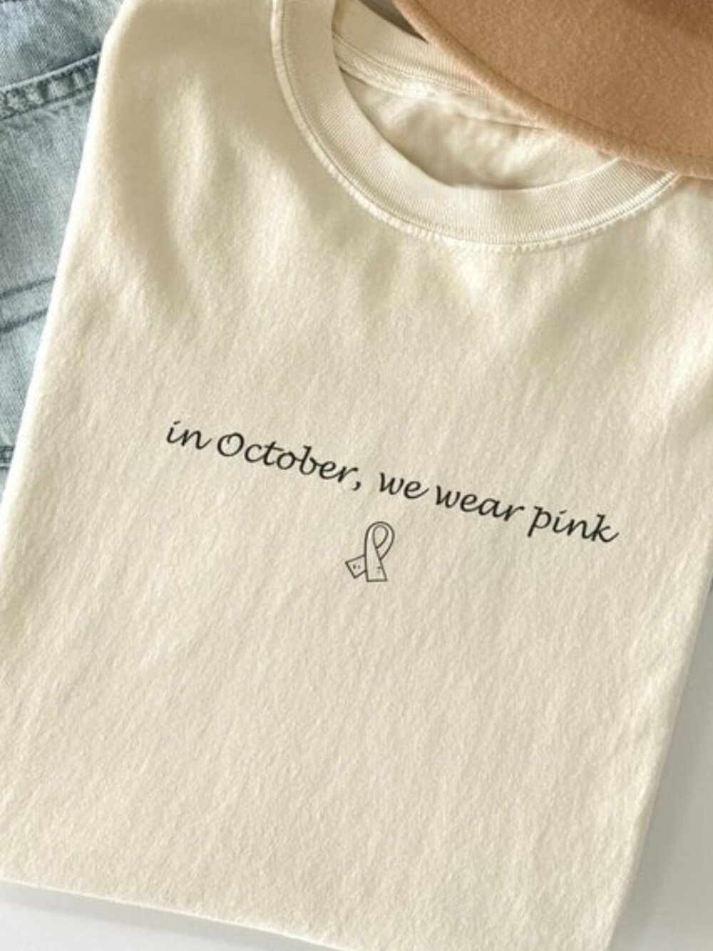 Graphic Cancer Awareness Shirts, In October We Wear Pink Tshirt